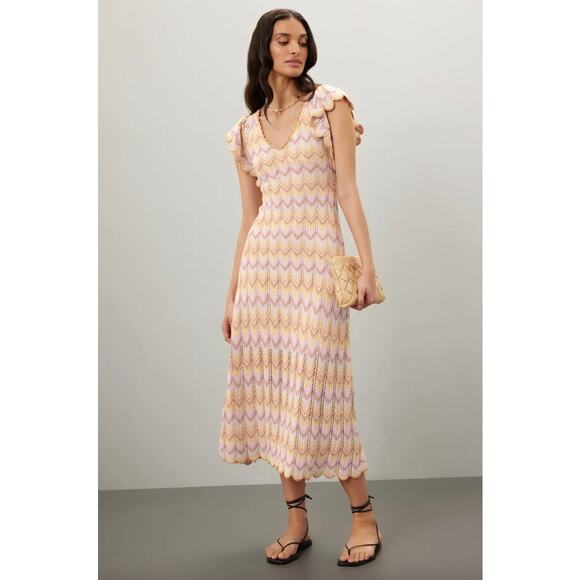 Derek Lam 10 Crosby Crochet Knit Dress Sz L - Picture 1 of 8